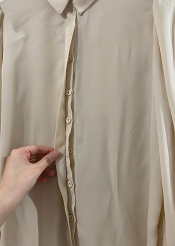 Bej renkli Gömlek Kolları Süslü - Görsel 8