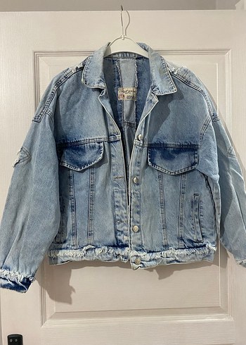 Mavi Düğmeli Kadın Denim Ceket - Görsel 2