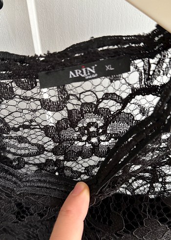 Dantel Detaylı Siyah Midi Elbise - Görsel 7