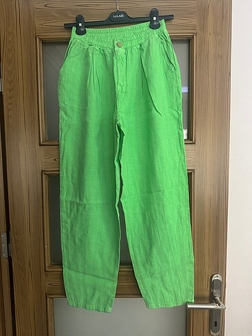 Beli lastikli m beden mom kesim pantolon