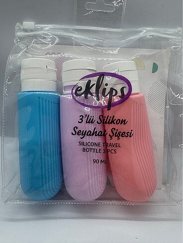 Eklips 3lü silikon seyahat şişesi