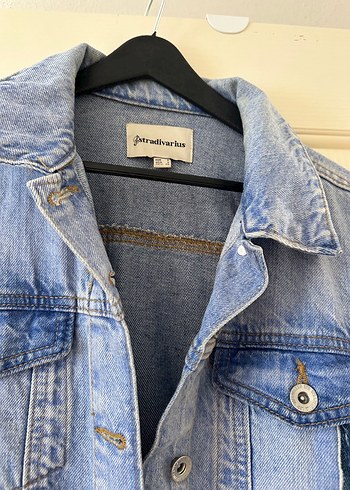 s Beden Mavi Düğmeli Regular Fit Denim Ceket