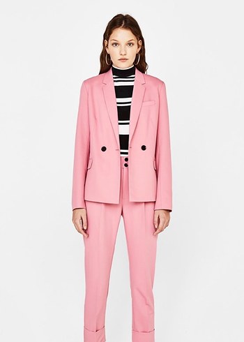 Pembe Regular Fit Kadın Blazer Ceket