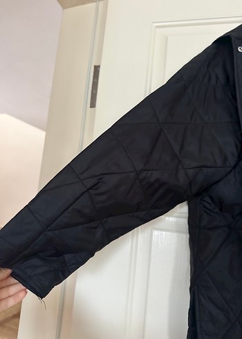 Düğmeli Siyah Midi Kadın Ceket - Görsel 3