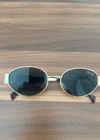 Céline Altın Renk Minimalist Kadın Güneş Gözlüğü - Görsel 2