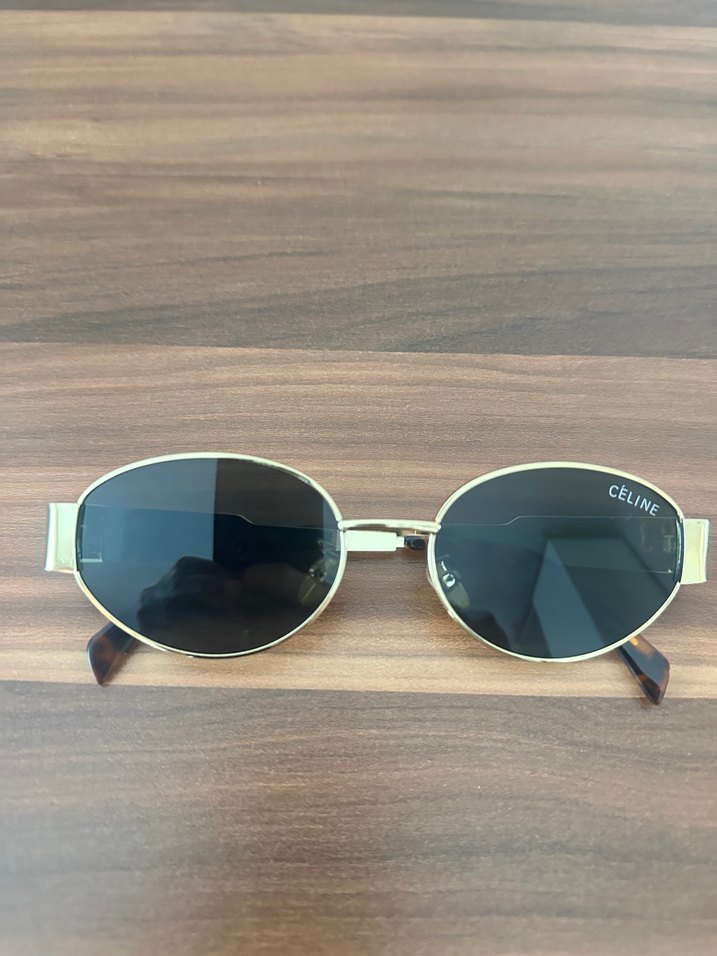 Céline Altın Renk Minimalist Kadın Güneş Gözlüğü - Görsel 2