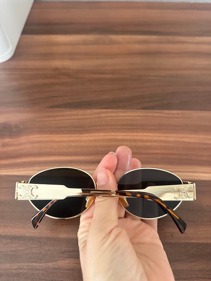 Céline Altın Renk Minimalist Kadın Güneş Gözlüğü - Görsel 3