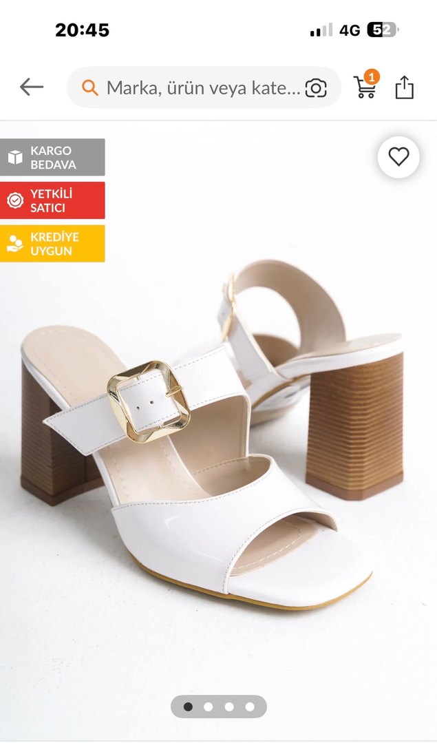 Bej Kadın Topuklu Terlik - Görsel 2