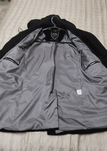 Düğmeli Siyah Erkek kaşe Ceket - Görsel 3