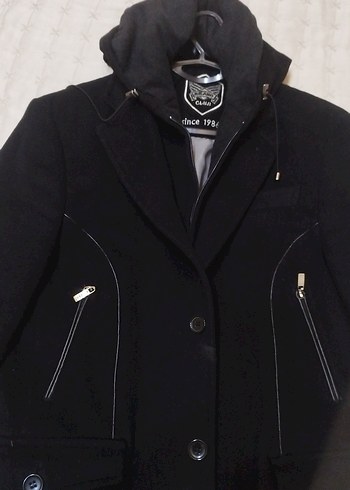 Düğmeli Siyah Erkek kaşe Ceket - Görsel 2