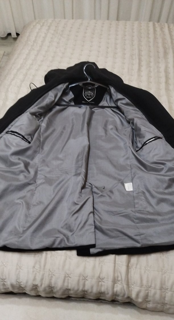 Düğmeli Siyah Erkek kaşe Ceket - Görsel 3