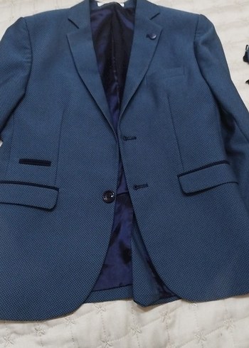 Erkek çocuk Koyu Mavi Düğmeli Takım Elbise - Görsel 3