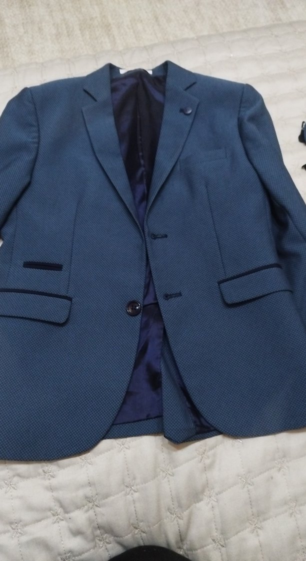 Erkek çocuk Koyu Mavi Düğmeli Takım Elbise - Görsel 3