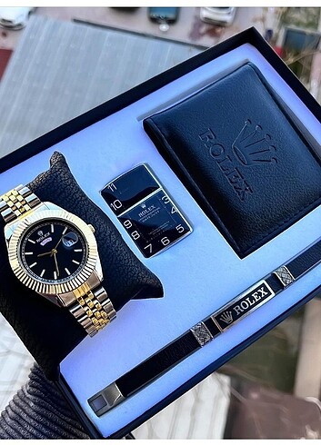 Rolex erkek kol saati seti