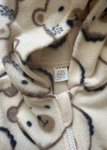 LC Waikiki Kahverengi Peluş Kapüşonlu Bebek Takımı