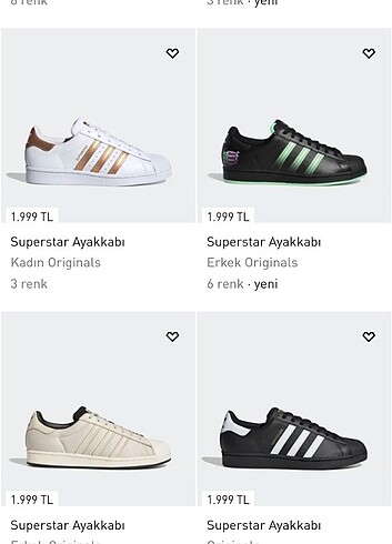 36 Beden beyaz Renk Orjinal adidas Superstar 