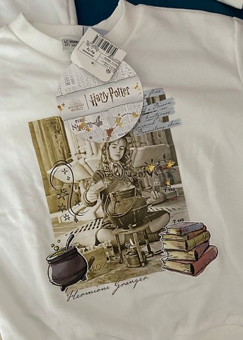 Beyaz Baskılı Pamuklu kız çocuk SWEATSHİRT - Görsel 6