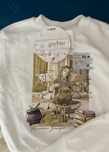 Beyaz Baskılı Pamuklu kız çocuk SWEATSHİRT - Görsel 7