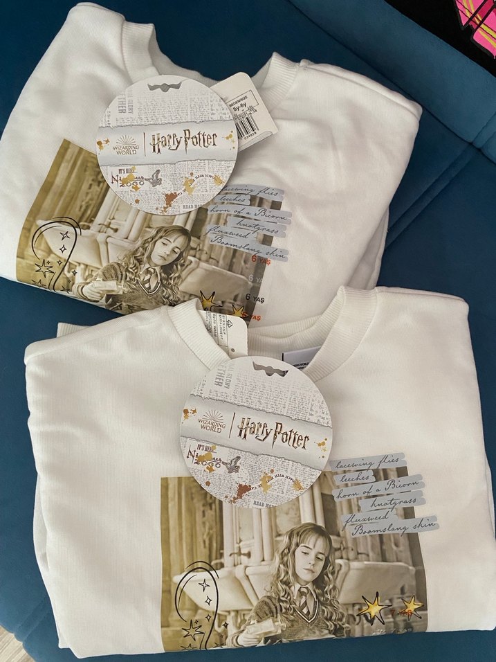 Beyaz Baskılı Pamuklu kız çocuk SWEATSHİRT - Görsel 2