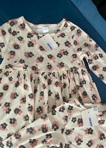 Çiçek Desenli Uzun Kollu Kız Elbisesi - Görsel 4