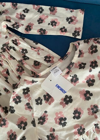 Çiçek Desenli Uzun Kollu Kız Elbisesi - Görsel 2