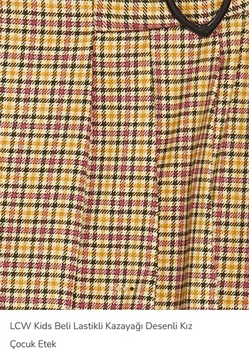 LCW Kids Beli Lastikli Kazayağı Desenli Kız Etek - Görsel 3