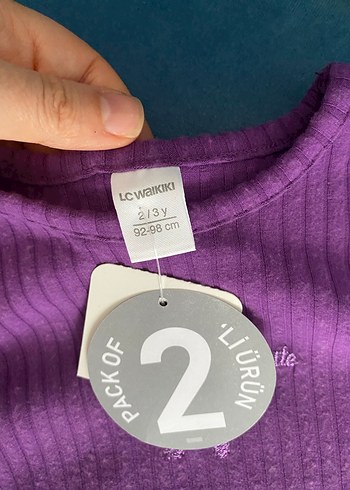 Kız Çocuk Mor Fitilli Takım - Görsel 4