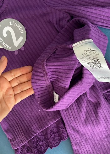 Kız Çocuk Mor Fitilli Takım - Görsel 3