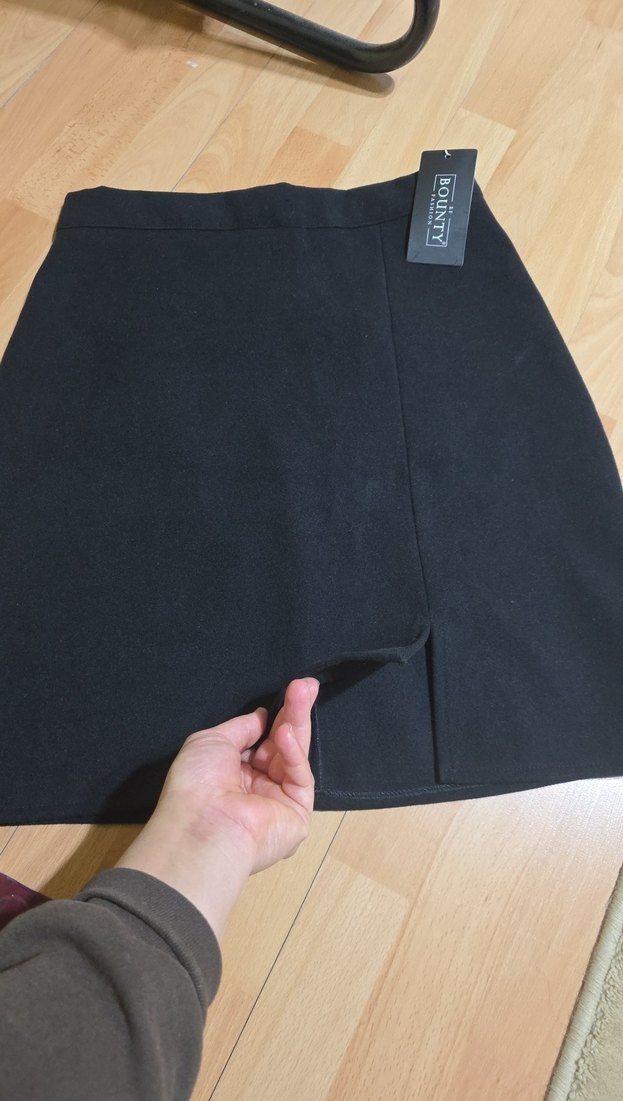 Siyah Süet Midi Mini Etek — görsel 2/6