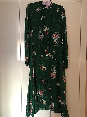 H&M Çiçekli Uzun Elbise