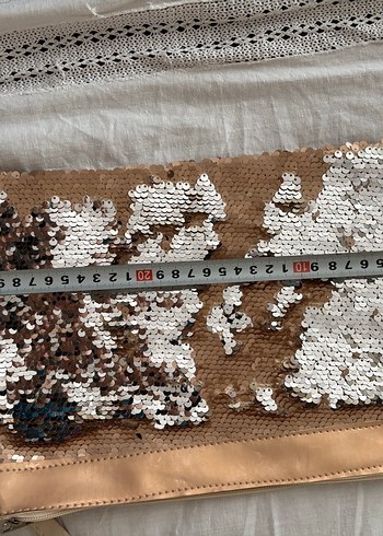 Bej Parlak Pul Detaylı Kadın Portföy Çanta - Görsel 5