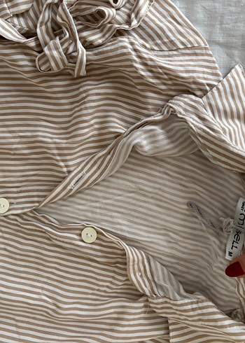 Bej Uzun Kadın Gömlek - Görsel 3