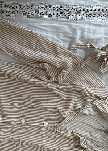 Bej Uzun Kadın Gömlek - Görsel 4