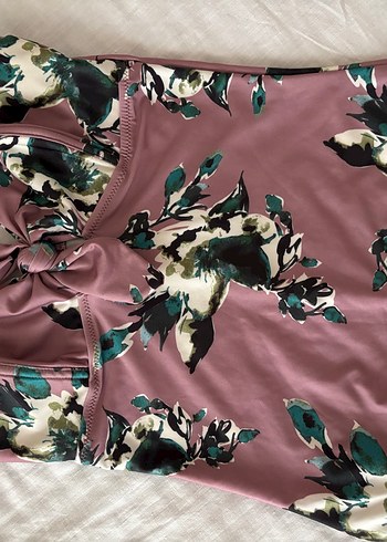 Pembe Desenli Kadın Mayo - Görsel 2