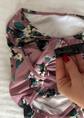 Pembe Desenli Kadın Mayo - Görsel 5