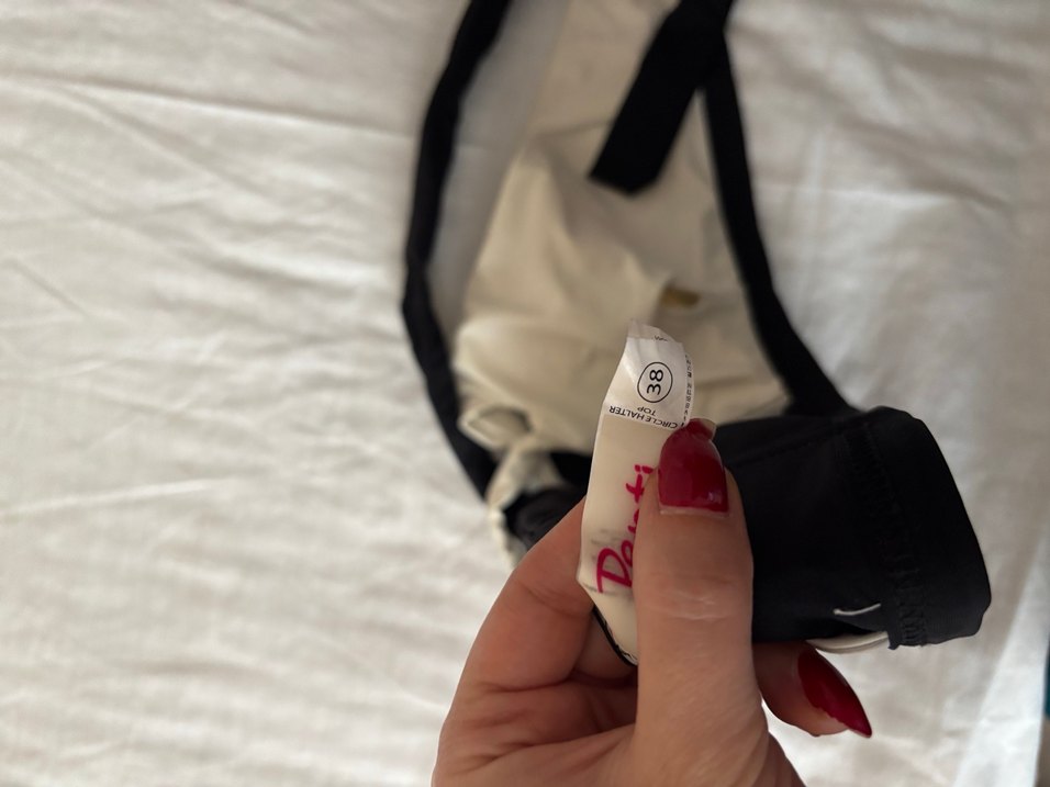 Beyaz Siyah Bantlı Strappy Bikini - Görsel 5