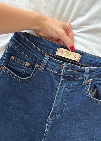 Kadın Mavi Dar Kesim Normal Boy Jean - Görsel 3
