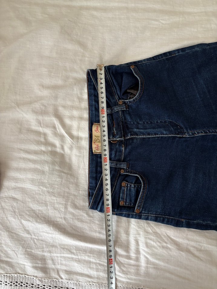 Kadın Mavi Dar Kesim Normal Boy Jean - Görsel 4