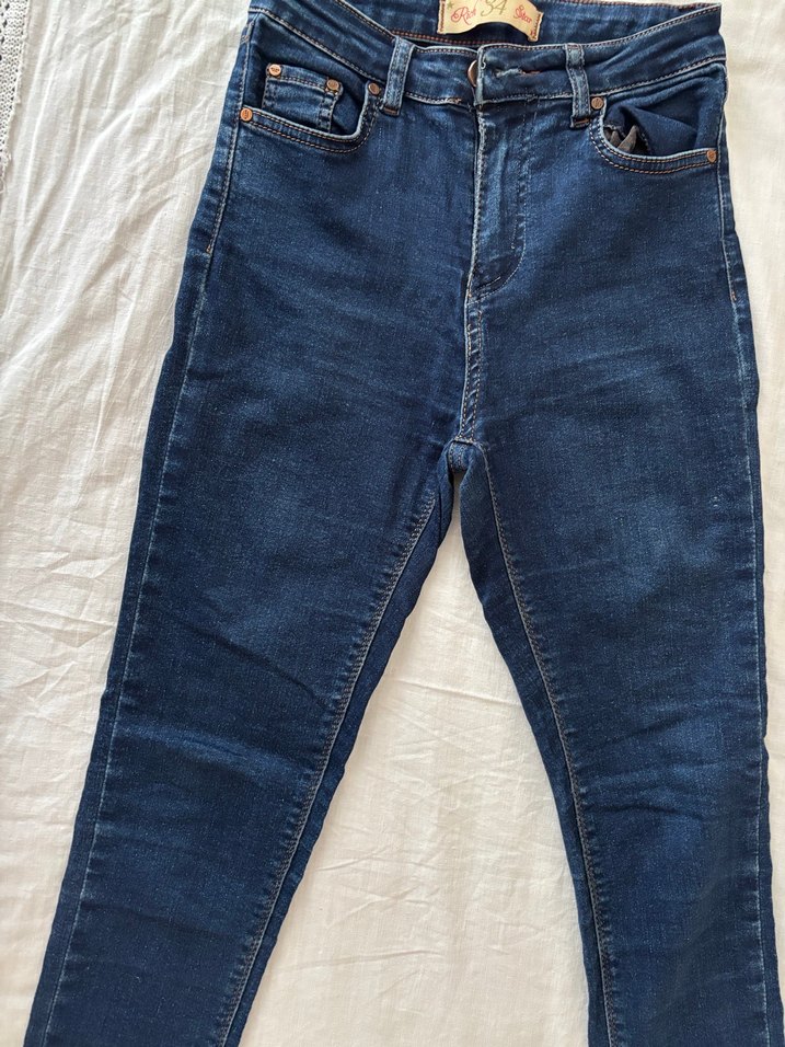 Kadın Mavi Dar Kesim Normal Boy Jean - Görsel 2