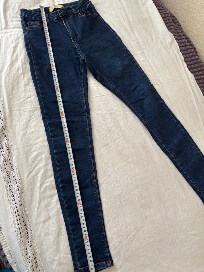 Kadın Mavi Dar Kesim Normal Boy Jean - Görsel 5