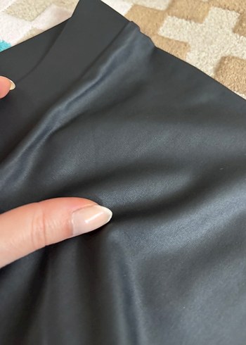 Siyah Deri Kadın Tayt - Görsel 4