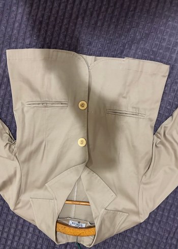 Bej Düğmeli Kadın Blazer Ceket - Görsel 2