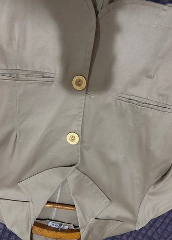 Bej Düğmeli Kadın Blazer Ceket - Görsel 3