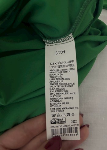 Yeşil Uzun Kollu Drapeli Bluz - Görsel 3