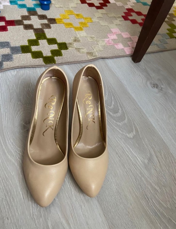 Bej Stiletto Topuklu Kadın Ayakkabı - Görsel 4