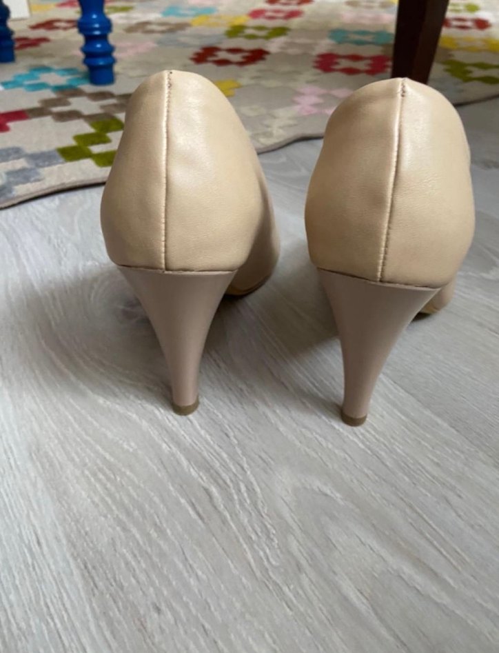 Bej Stiletto Topuklu Kadın Ayakkabı - Görsel 3