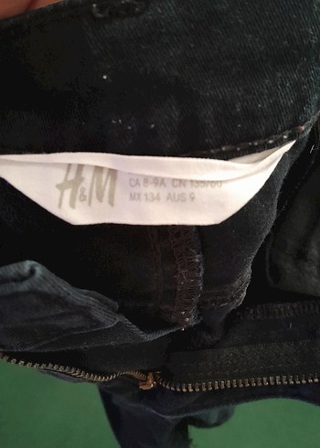 H&M Düğmeli Siyah kiz cocuk Denim Şort