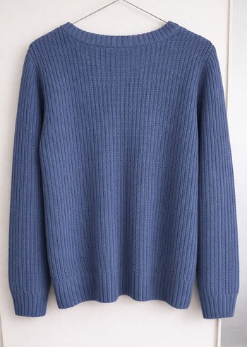 Mavi Örgü Kadın Kazak - Görsel 2