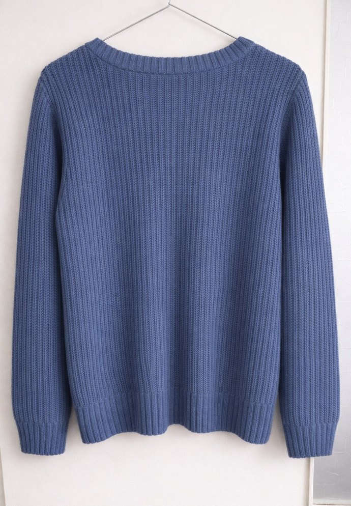 Mavi Örgü Kadın Kazak - Görsel 2