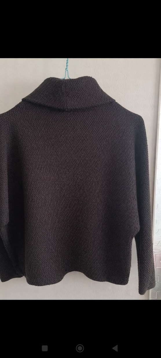 Kadın Kahverengi Örgü Yün Kazak - Görsel 2